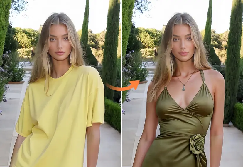 Dress style changed on an authorized adult portrait