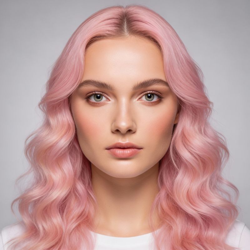 Long pink wavy hairstyle preview