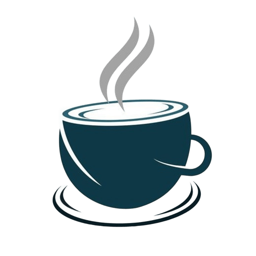 Coffee cup logo tested on a colored background