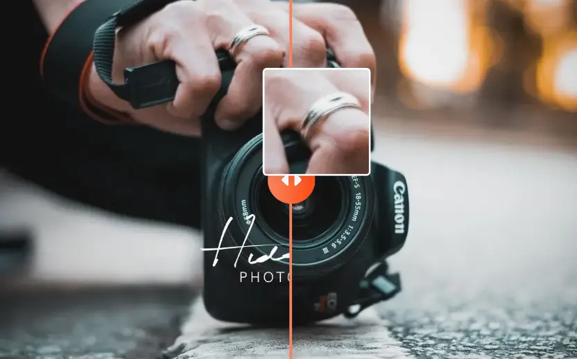 Authorized decorative photo stamp before and after AI cleanup