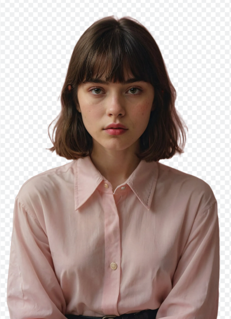 Portrait isolated over transparent pixels