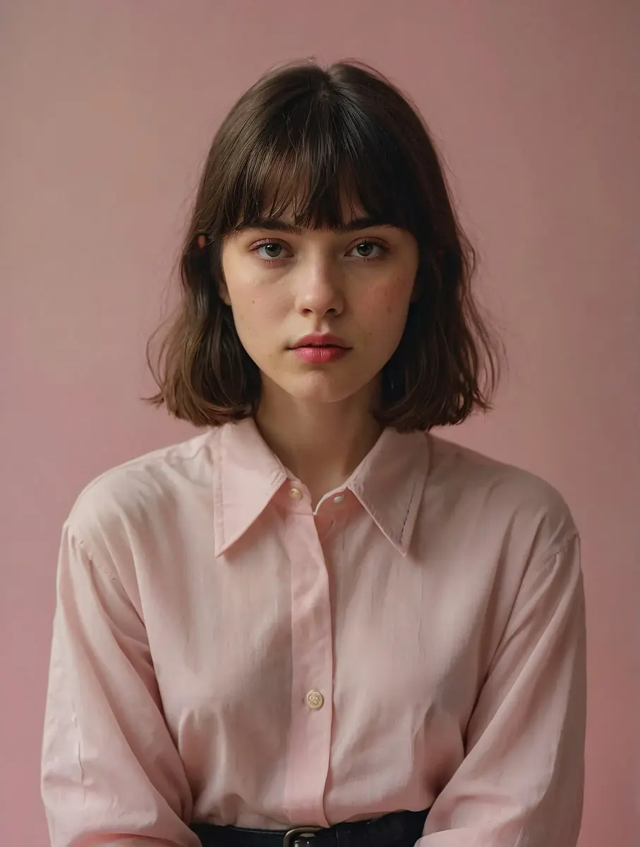 Portrait with fine hair edges before background removal