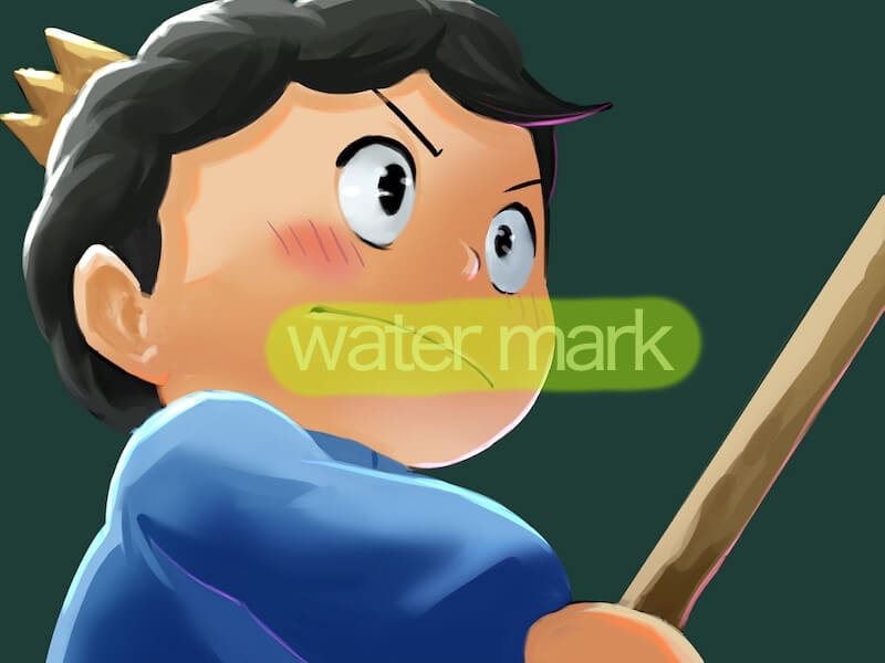 Authorized illustration with a self-added watermark